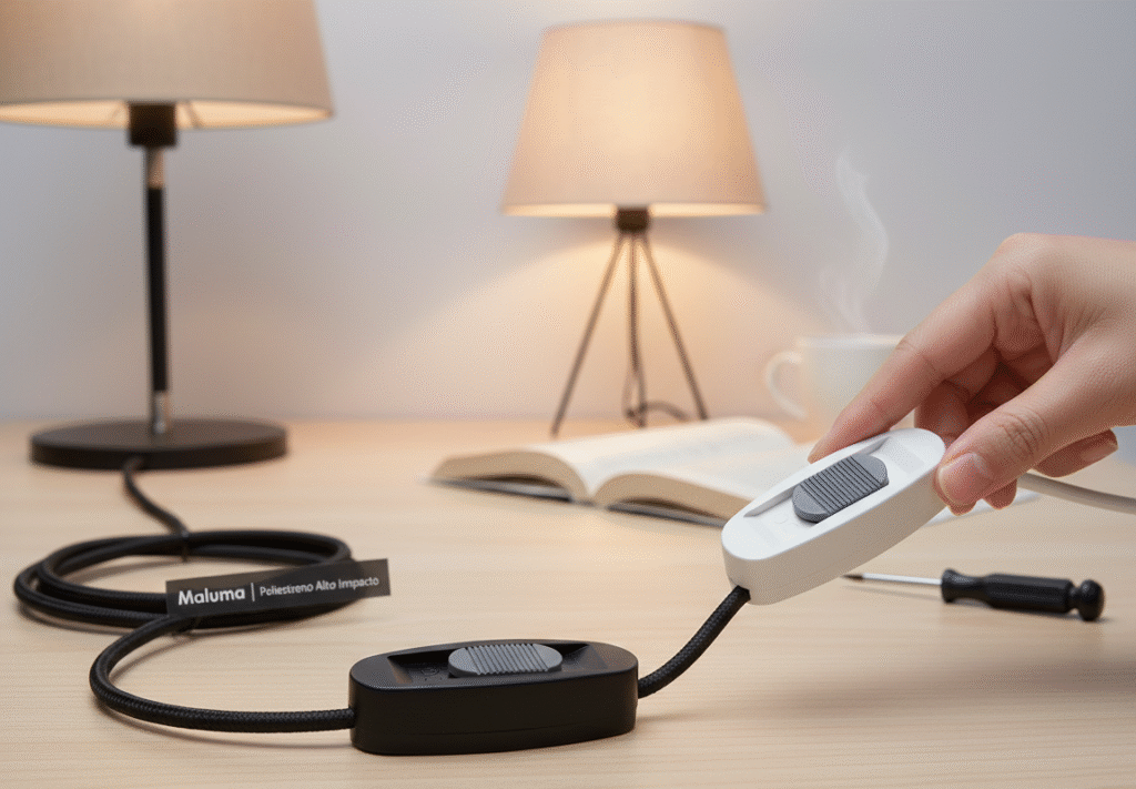 persona accionando interruptor para lampara